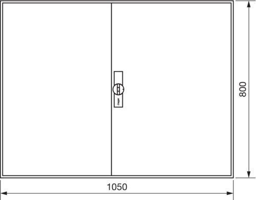 Hager ZB14W, univers Z Leerschrank m. Tür IP54, H=800mm, 4 Felder