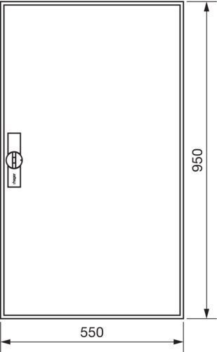 Hager ZB22S, univers Z Leerschrank m. Tür IP44, H=950mm, 2 Felder