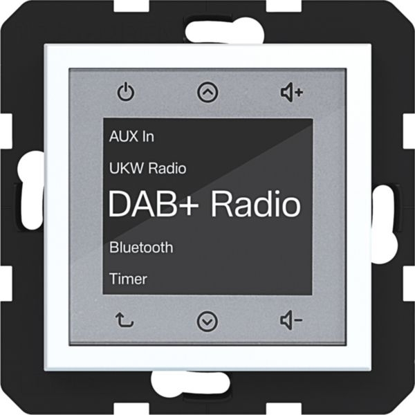 Hager WAN6111WM Radio Touch Unterputz DAB+, Bluetooth, A.x/C.x, lichtweiß matt