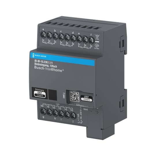 Busch-Jaeger BI-M-10.230.1.11 Binäreingang, 10-fach, 230 V, REG, 4 TE, grau, Busch-free@home®
