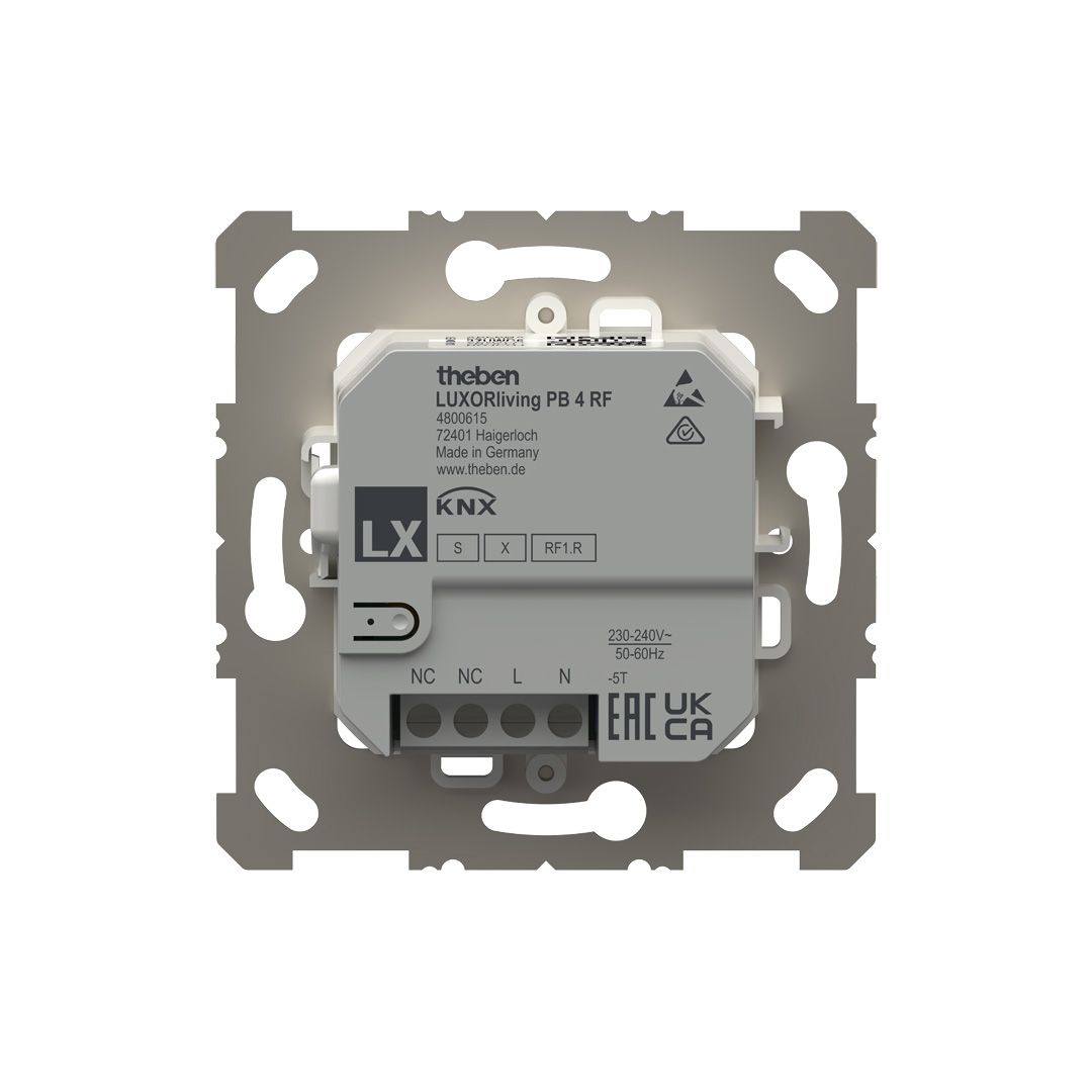 Theben 4800615 LUXORliving PB 4 RF 2-/4-fach Funk-Taster mit Temperatursensor