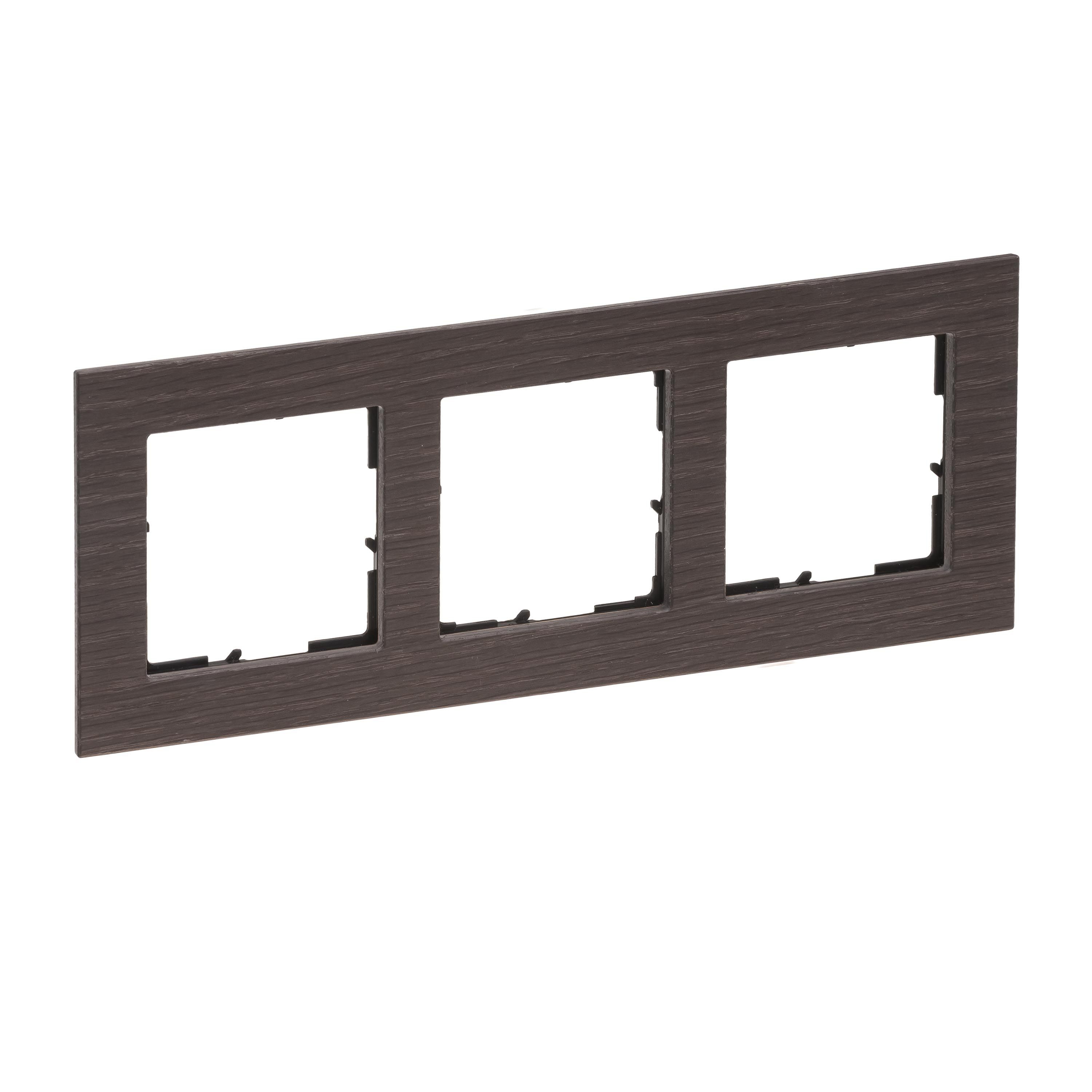 Legrand 766133 SEANO Natura 3-fach Rahmen aus Echtmaterial, Eiche dunkelbraun