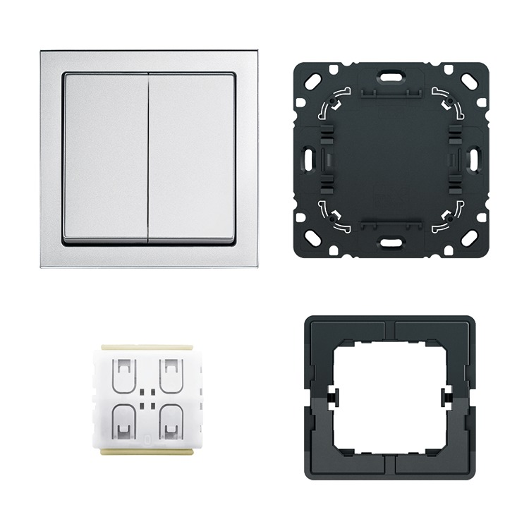 Busch-Jaeger 6716 UJ-83 Smart Switch Friends of Hue, Komplett-Set, Bluetooth Low Energy (BLE), aluminium silber matt, future linear