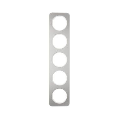 Berker 10152114 Rahmen 5-fach, R.1, edelstahl/polarweiß