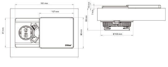 EVOline® Tisch-Einbausteckdose Square80 mit USB u.CAT6-flexibel
