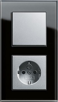 Gira 021405 Abdeckrahmen 4-fach, Gira Esprit, Glas schwarz