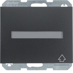 Berker 47527206 Schutzkontakt-Steckdose mit Klappdeckel selbstschließend, Beschriftungsfeld und erhöhtem Berührungsschutz, K.1, anthrazit matt