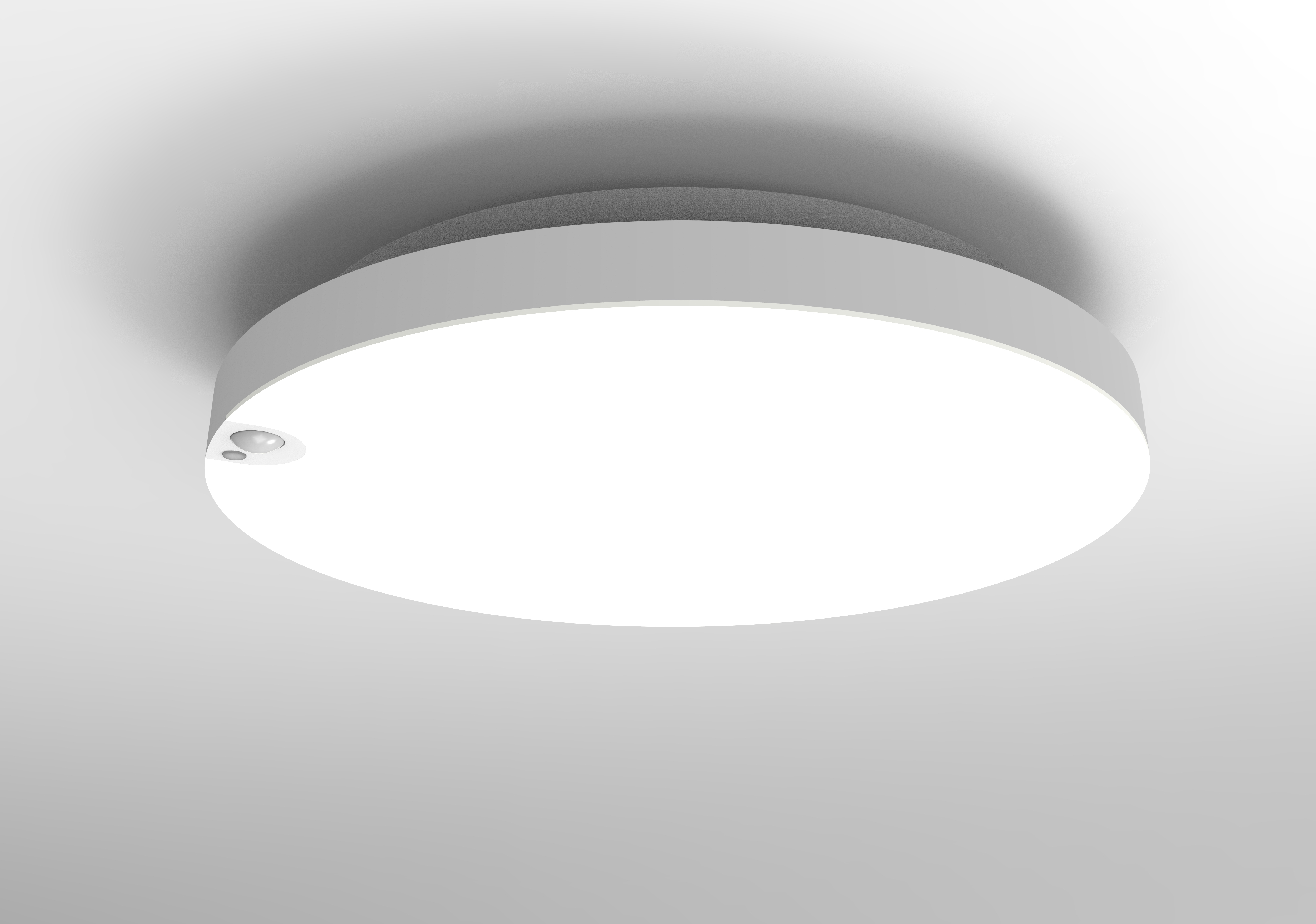 Heitronic VO-501424 LED Wand- und Deckenleuchte ALLROUNDER 10/15/20 W einstellbar, 3000/4000/5700 K, kreisförmig 230 mm, mit Infrarot-Sensor, nicht dimmbar