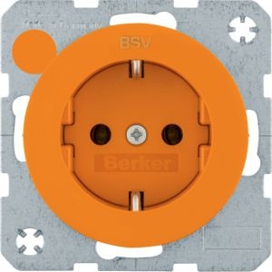 Berker 47432017 Schutzkontakt-Steckdose mit Aufdruck "BSV" R.x orange glänzend