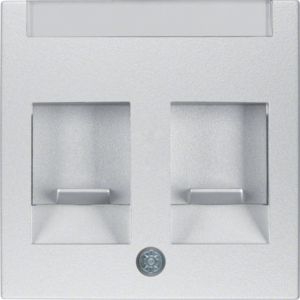 Berker 11811404 Zentralstück mit 2 Staubschutzschiebern und Beschriftungsfeld, S.1/B.3/B.7, alu matt