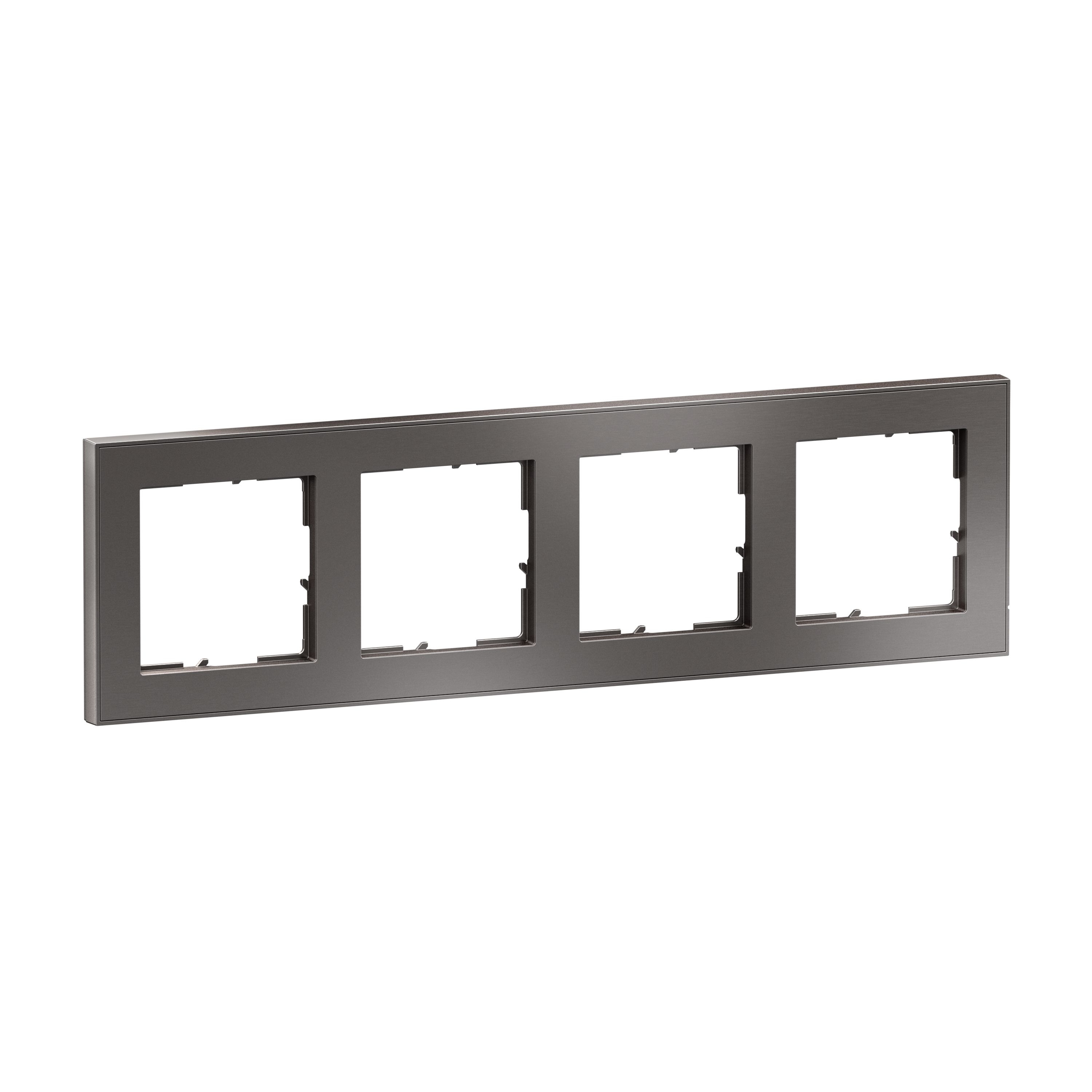 Legrand 765494 SEANO+ 4-fach Rahmen mit Echtmaterialoberfläche, Dark Steel