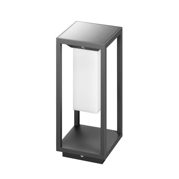 Brumberg 65321103 RUBI LED-Solarsockelleuchte 3 W, 3.000 K, schaltbar, IP54, strukturgraphit