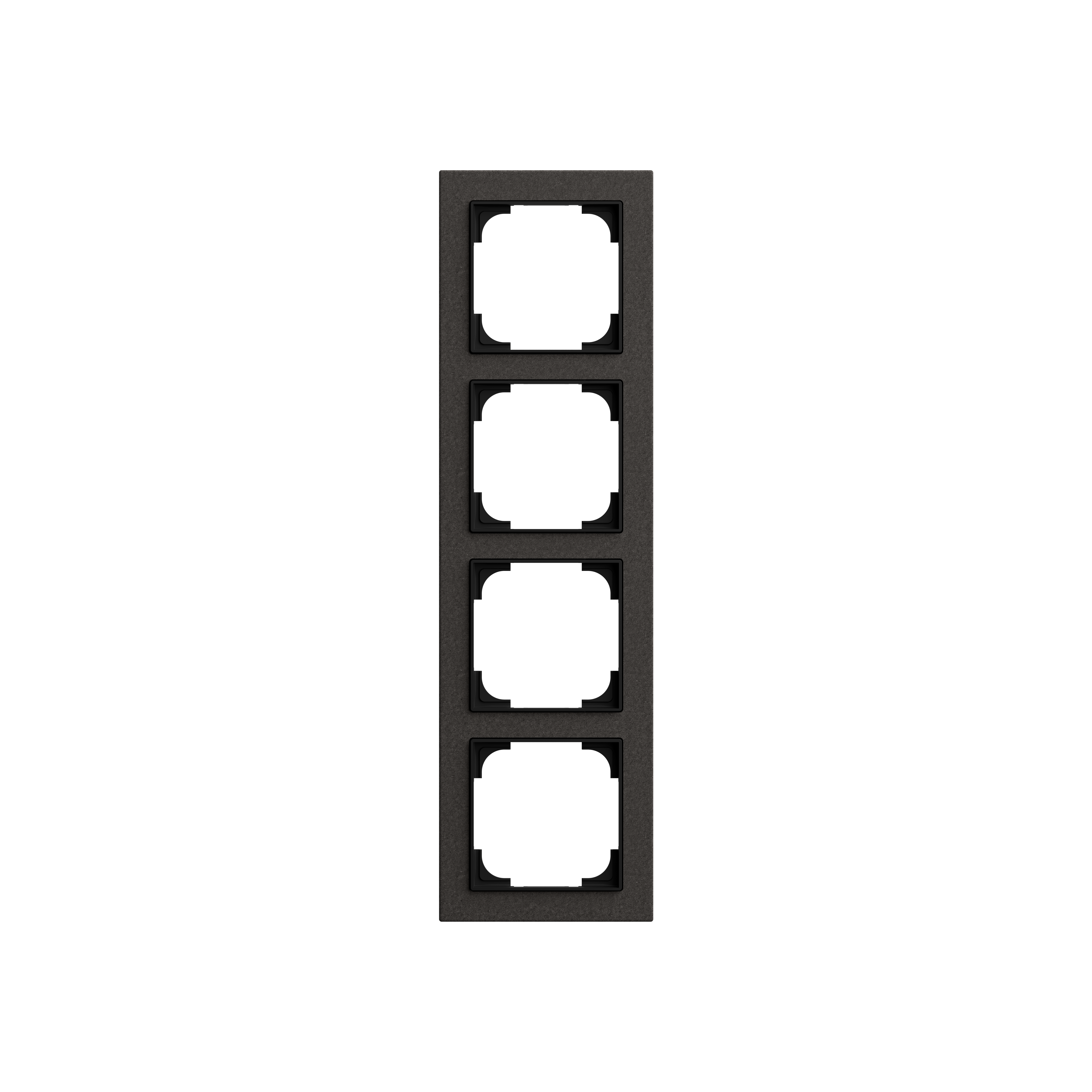 Busch-Jaeger 1724-4045 Abdeckrahmen 4-fach, Busch-art linear, papier schwarz matt