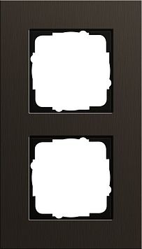 Gira 0212127 Abdeckrahmen 2-fach, Gira Esprit, Aluminium Braun (eloxiert)