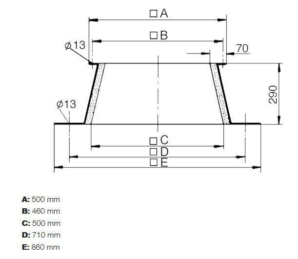 Maico SO 22 Flachdachsockel zur Montage von Dachventilatoren, DN 224 mm