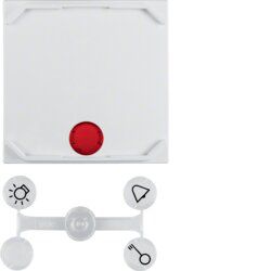 Berker 16611949 Wippe mit Führung für Mundstab und 5 beil. Linsen, S.1/B.3/B.7, polarweiß matt