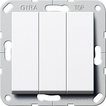 Gira 284403 Wipptaster British Standard 3-fach Schließer, System 55, reinweiß glänzend
