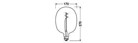 Ledvance 4058075761919 Vintage 1906® LED BALLON, 320 °, 4,8 W, 827, 400 lm, E27, dimmbar