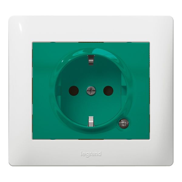 Legrand 771044 Schutzkontakt-Steckdose SK (SV) mit erhöhtem Berührungsschutz u. Kontrolllampe