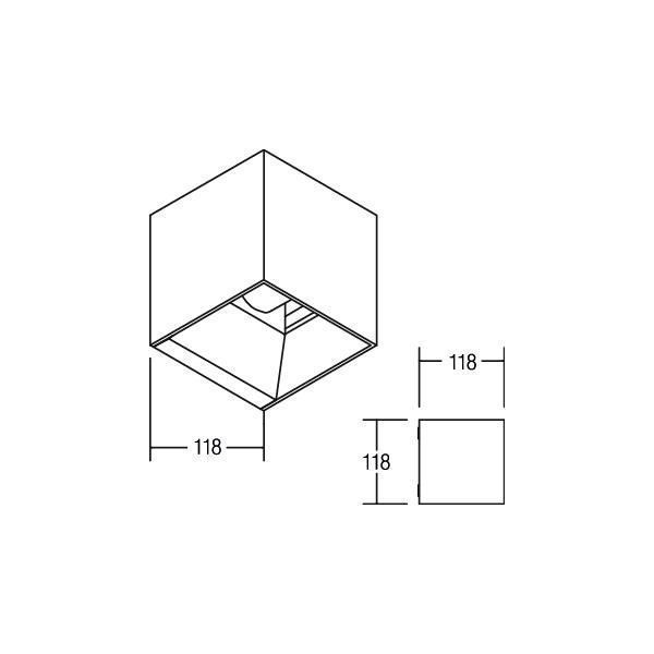 Brumberg 60025183 LED-Wandanbauleuchte 230 V AC, 50 Hz, 10 W, 3000 K, quadratisch, IP54, schwarz