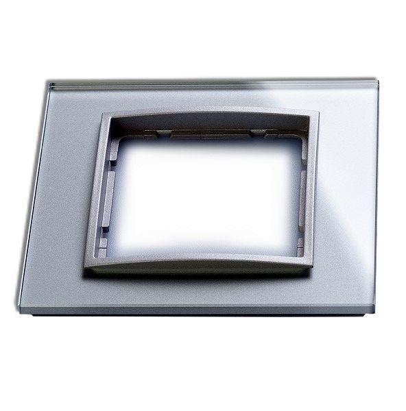 Berker 10116414 Glasrahmen 1-fach, B.7, Glas alu/alu matt lackiert