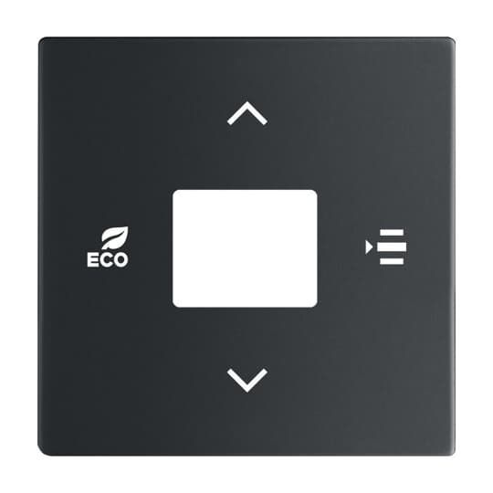 Busch-Jaeger 6236-885 Zentralscheibe für Fan Coil-Regler, schwarz matt, Plattform 63|future® linear|Busch-axcent®|carat®