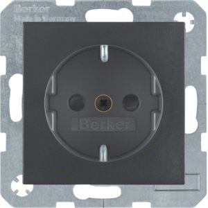 Berker 41231606 Schutzkontakt-Steckdose mit erhöhtem Berührungsschutz und Schraub-Liftklemmen S.x/B.x anthrazit matt