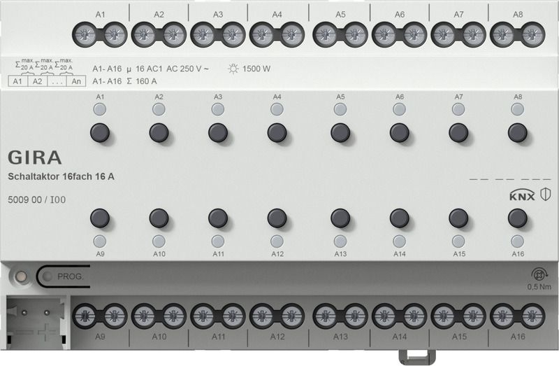 Gira 500900 Schaltaktor 16-fach 16 A für KNX