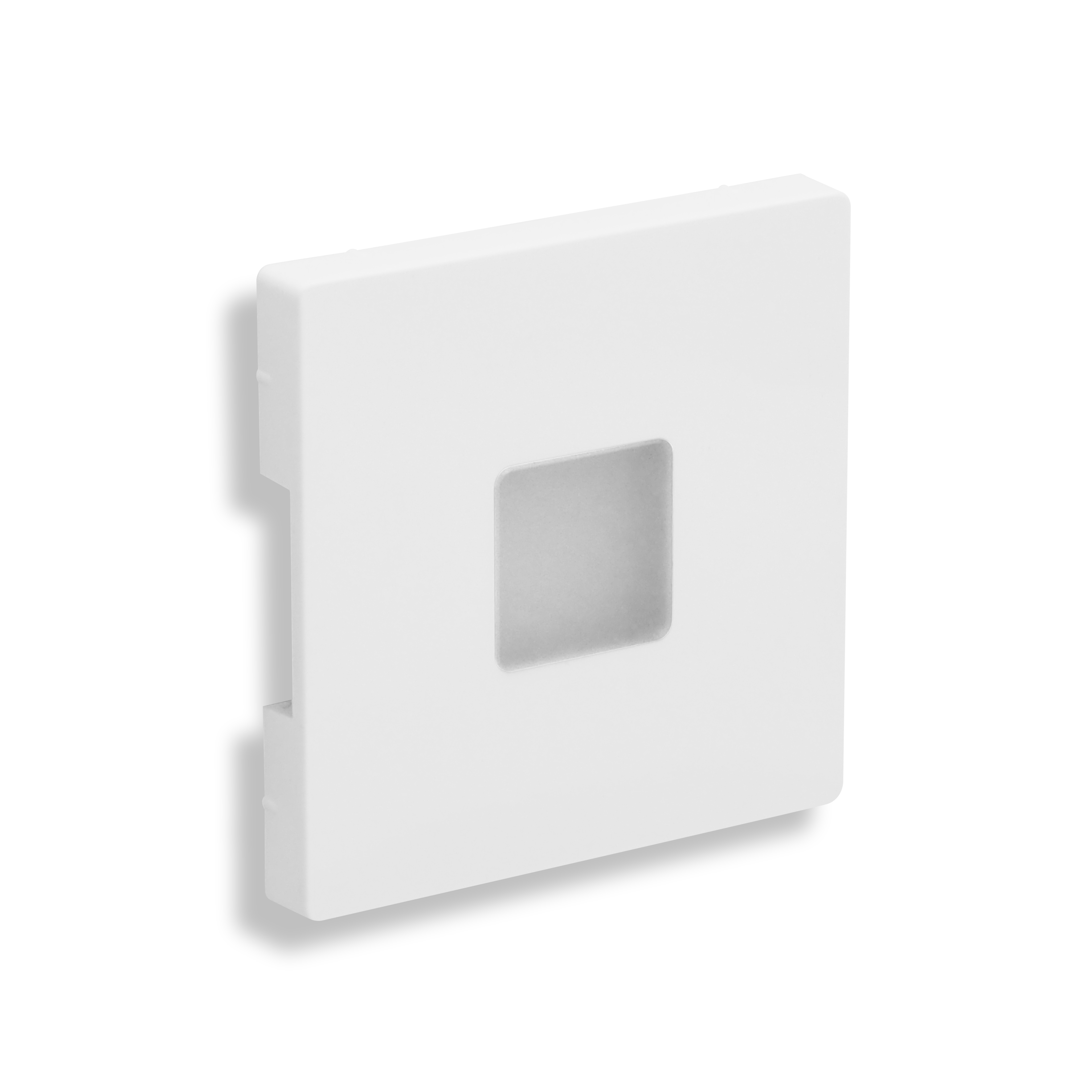 qles WEQ6035 Wandeinbauleuchte Quadrat, für Merten D-Life, beleuchtet/LED/warmweiß (3000k), Lotosweiß, brillant, IP44
