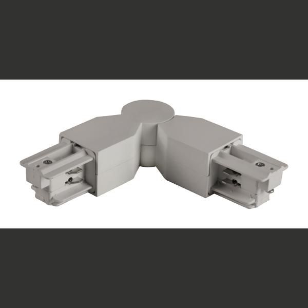 Brumberg 88134680 Flex-Eckverbinder zu Stromschiene 88101-88104, 240° schwenkbar, Schutzleiter innen, silber