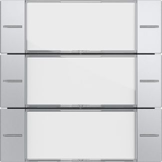 Gira 577326 Wippenset 3-fach Beschriftungsfeld Tastsensor 4.55, Klar/F Alu