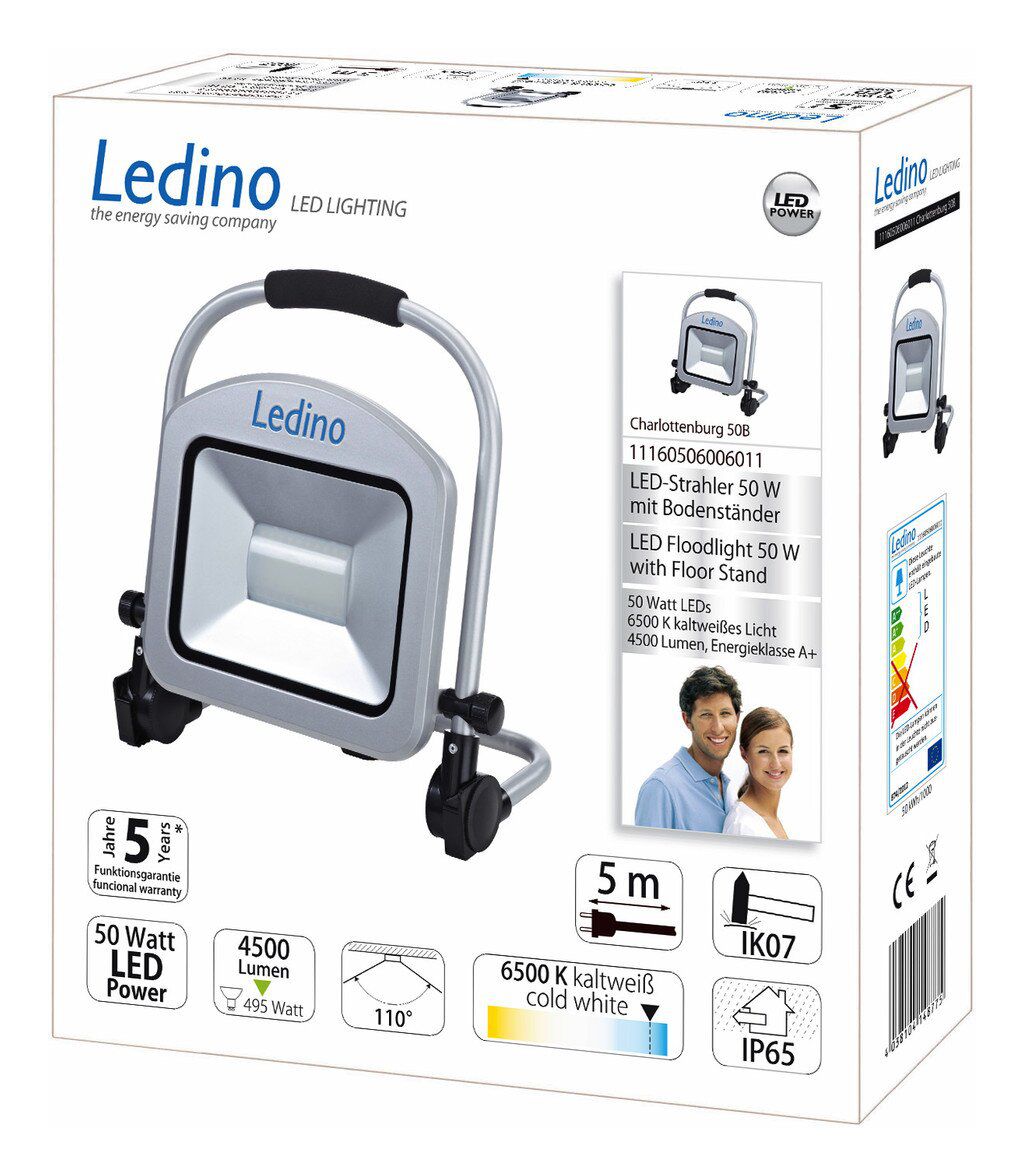 Ledino 11160506006011 LED-Standstrahler 50W Charlottenburg 50B, 6500K, si