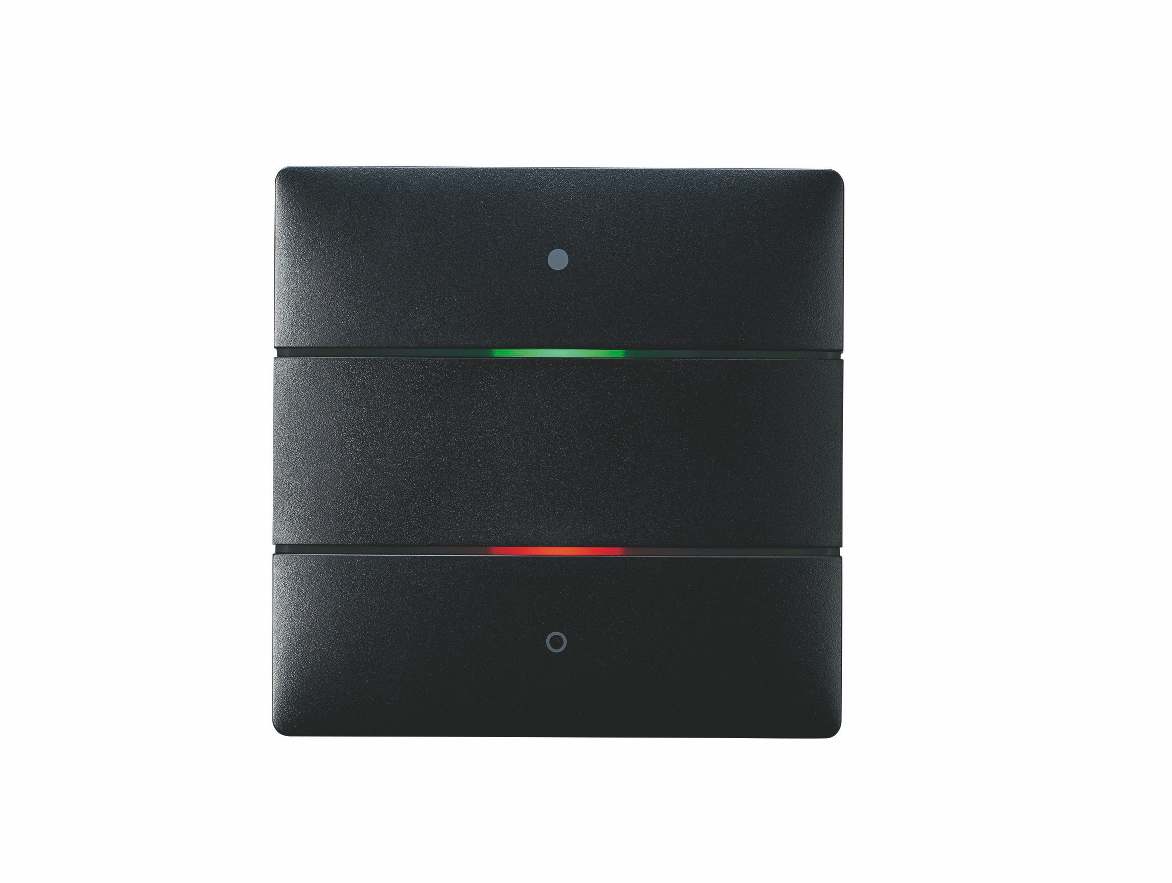 Theben 4969242 iON 102 BK KNX-Tastsensor mit 2 Tasten und 2 Status-LEDs, integrierter Temperatursensor, KNX Data Secure, Farbe schwarz