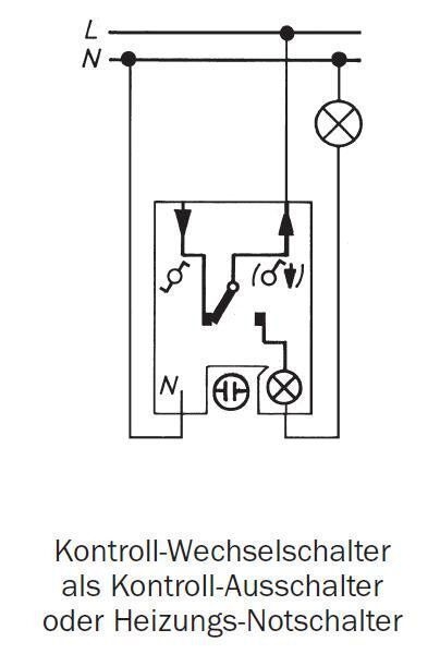 Merten MEG3448-8029 Heizungs-Notschalter Aus/Wechsel,1-polig mit Kontroll-Langfeldleuchte, AQUASTAR, lichtgrau