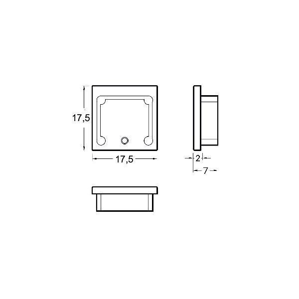 Brumberg 53039260 QualityFlex ONE Endkappen-Set Anbauprofil hoch, silber
