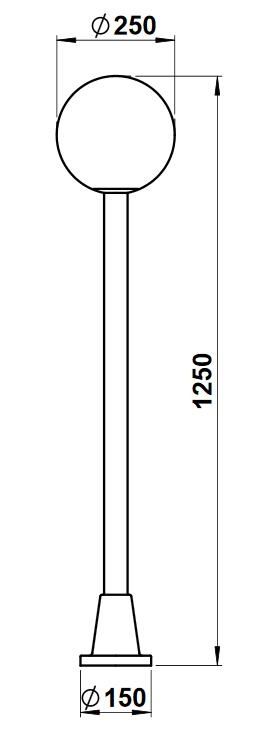 Albert 682053 Wegeleuchte, Höhe 1,25m, weiß, Kugel Kristallglas