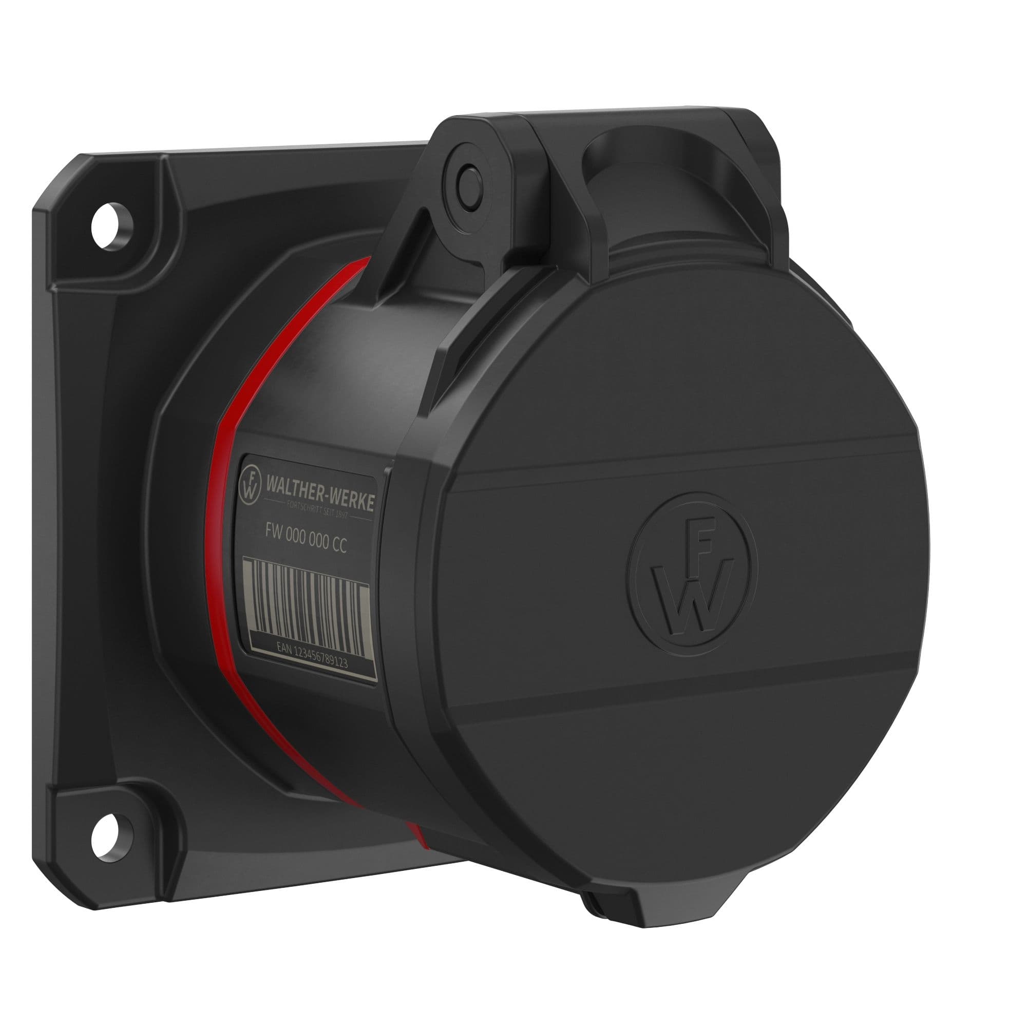 Walther Werke FW411503SK CEE NEO Anbaudose gerade 16A 5P 3h IP54 mit Schraubtechnik und 86x86mm Flansch