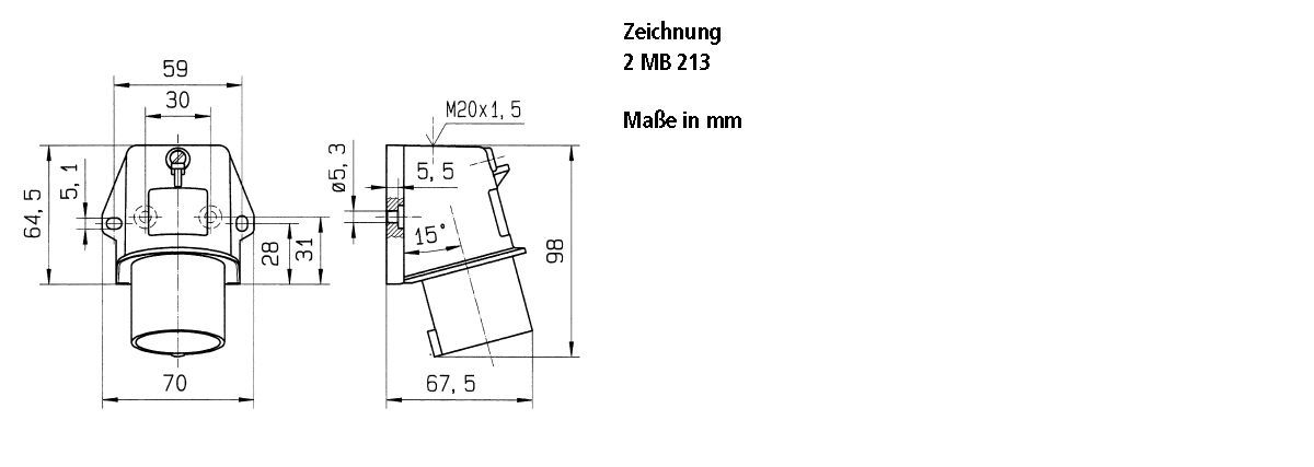 Mennekes 844 CEE-Wandgerätestecker, 16A, 230V, 3-polig