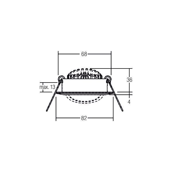 Brumberg 39363183 BB03 LED-Einbaustrahlerset 230 V AC, 6 W, 38°, 630 lm, 3.000 K, rund, schwenkbar, Phasenabschnitt dimmbar, strukturschwarz
