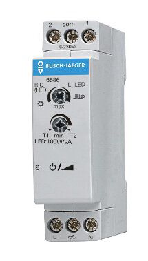 Busch-Jaeger 6586 LED Dimmer mit Vor-Ort-Bedienung, REG, 2-100 W, 1 TE, grau