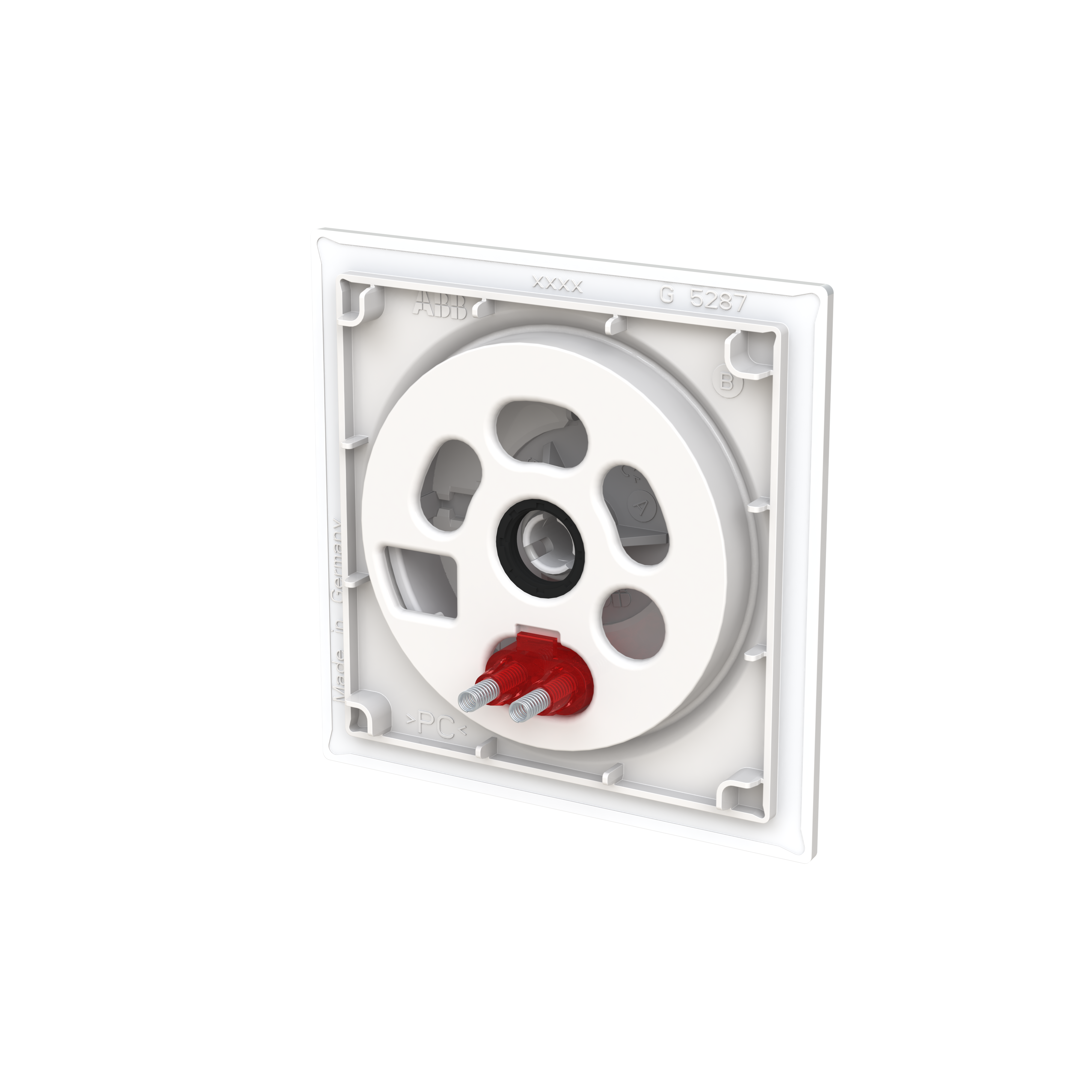 Busch-Jaeger 6540-44G-102 Zentralscheibe für Drehdimmer mit transparentem Leuchtring, studioweiß glänzend, Busch-art linear