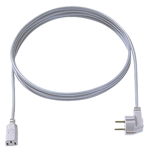 Bachmann 356.905 Kaltgeräte-Zuleitung H05VV-F 3G1,5 mm², 0,5m, Schutzkontakt-Winkelstecker / C13 Kaltgerätekupplung (einzeln verpackt), grau