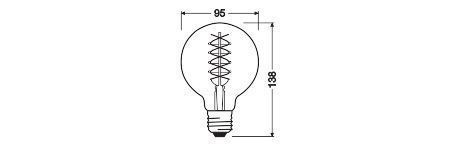 Ledvance 4058075761636 Vintage 1906® LED GLOBE 95, 320 °, 7 W, 822, 600 lm, E27, dimmbar
