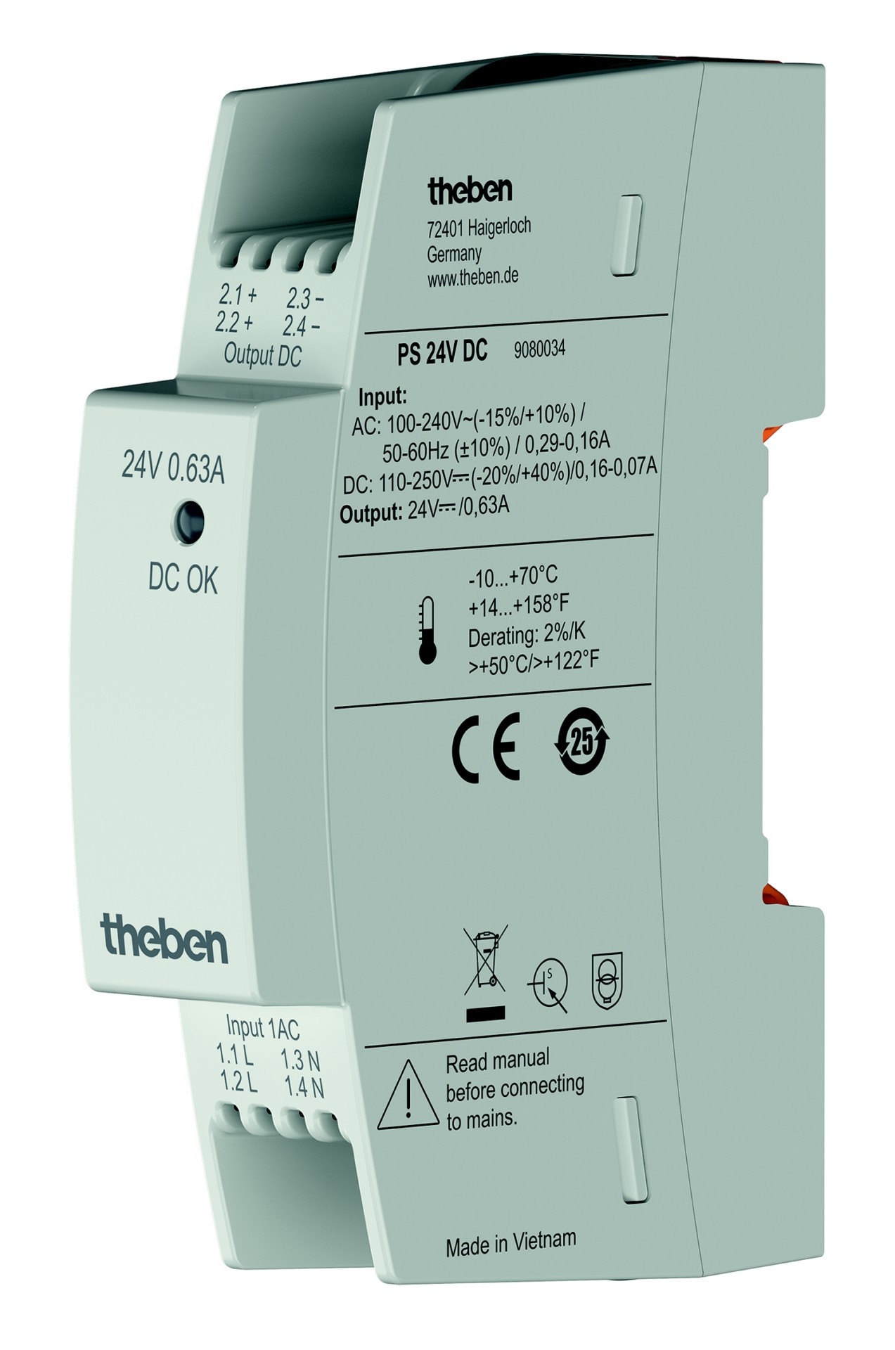 Theben 9080034 Primär getaktete Spannungsversorgung, 24 V DC, 0,63 A