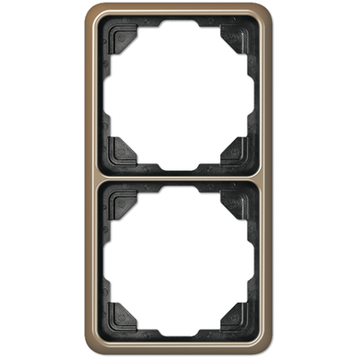 Jung CD582GB Rahmen 2-fach, senkrechte und waagerechte Montage, Aluminium eloxiert, CD 500, gold-bronze