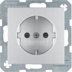 Berker 47231404 Schutzkontakt-Steckdose mit erhöhtem Berührungsschutz, S.1/B.3/B.7, alu matt