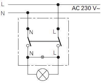 Jung 502KOU Wipp-Kontrollschalter (Einsatz) 10 AX 250 V~, Aus 2-polig