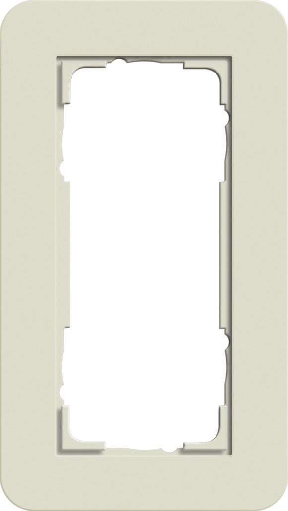 Gira 1002427 Abdeckrahmen 2-fach ohne Mittelsteg, Gira E3, sand Soft-Touch mit Trägerrahmen anthrazit
