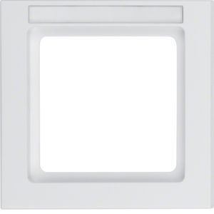 Berker 10516099 Rahmen 1-fach mit Beschriftungsfeld, Q.3, polarweiß samt