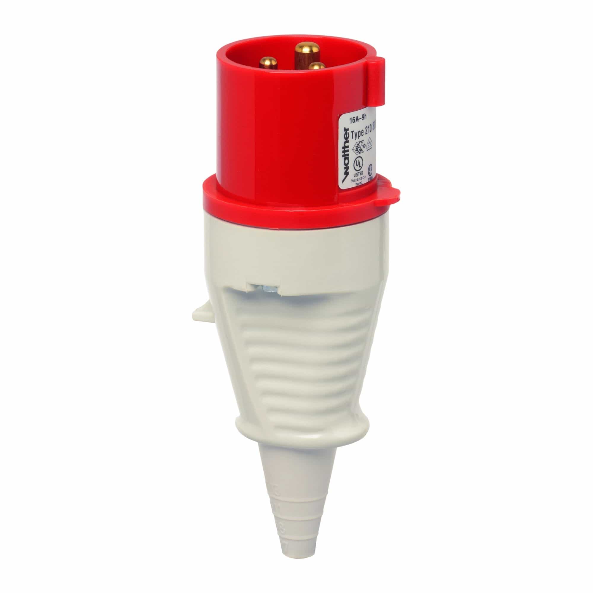 Walther Werke 230 NI Stecker 32A 5P 6h mit Kabelknickschutz für erhöhte Umweltanforderungen